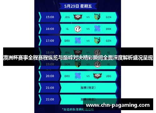 澳洲杯赛事全程赛程纵览与巅峰对决精彩瞬间全面深度解析盛况呈现